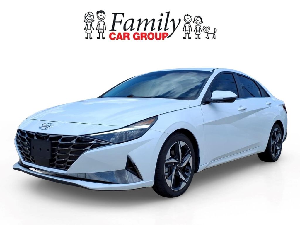 Quartz White 2021 Hyundai Elantra Sedan Front-Wheel Drive Continuously Variable Transmission