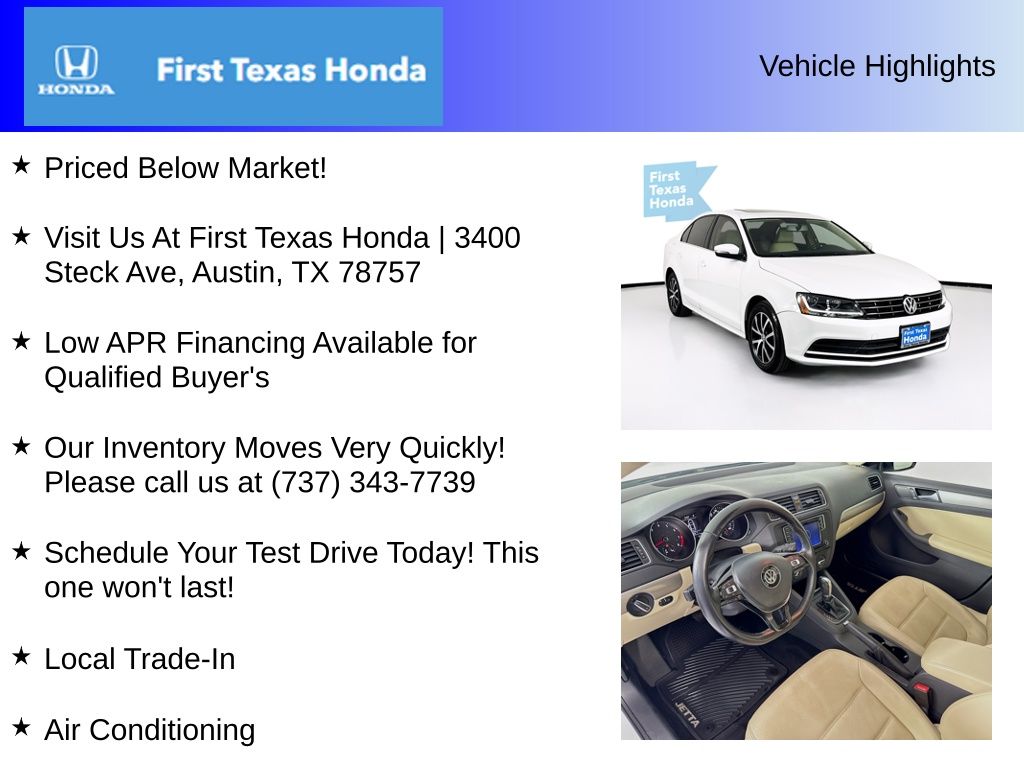 Used Car 2018 Volkswagen Jetta  1.4t Se For Sale Under $12,000 In Austin, Texas