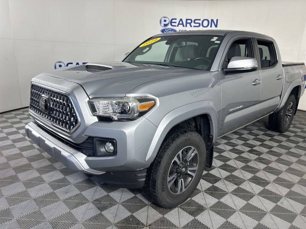 Silver 2019 Toyota Tacoma TRD Sport Double Cab 4WD Pickup Truck Four-Wheel Drive 6-Speed Manual