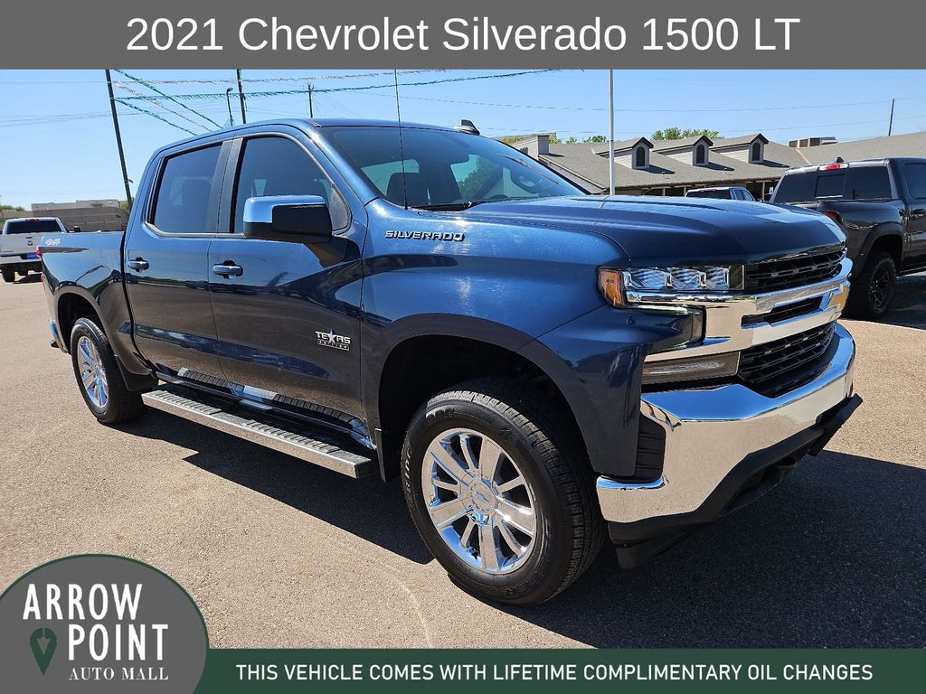Northsky Blue Metallic 2021 Chevrolet Silverado 1500 LT Crew Cab 4WD Pickup Truck Four-Wheel Drive 8-Speed Automatic