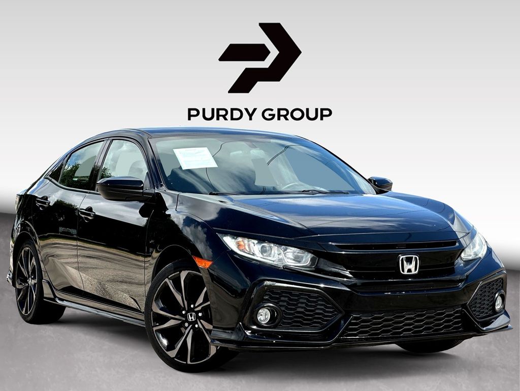 Black 2018 Honda Civic Hatchback Sport FWD Hatchback Front-Wheel Drive Continuously Variable Transmission