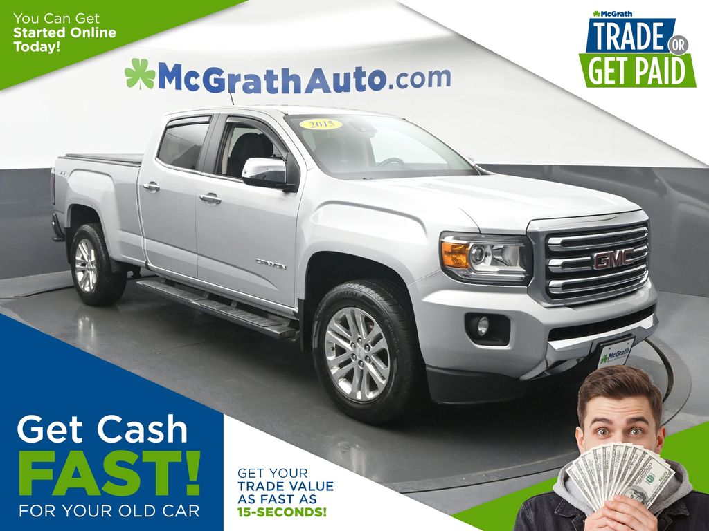 Quicksilver Metallic 2015 GMC Canyon SLT Crew Cab 4WD Pickup Truck Four-Wheel Drive 6-Speed Automatic