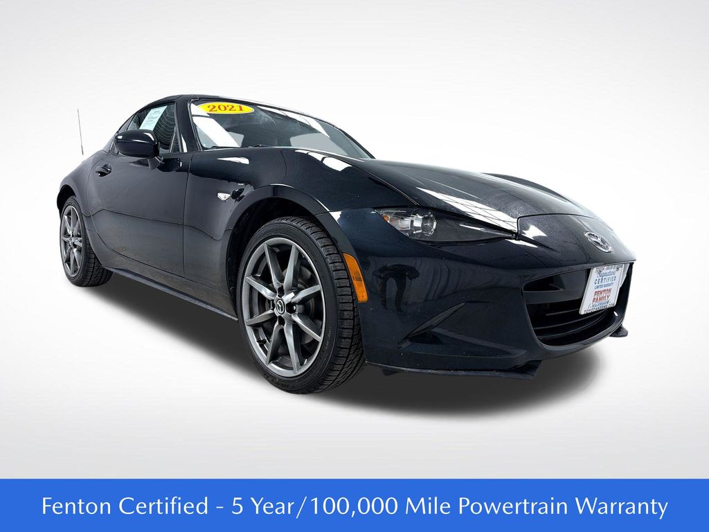 Jet Black Mica 2021 Mazda MX-5 Miata RF Grand Touring RWD Convertible Rear-Wheel Drive 6-Speed Manual