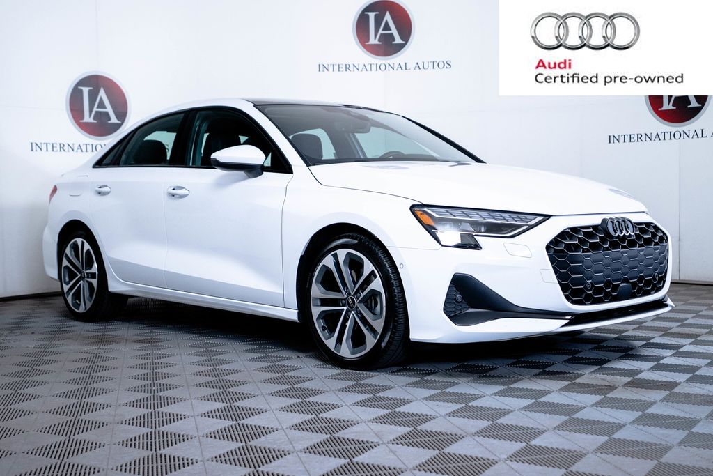Arkona White 2025 Audi A3 Sedan All-Wheel Drive 7-Speed Automatic