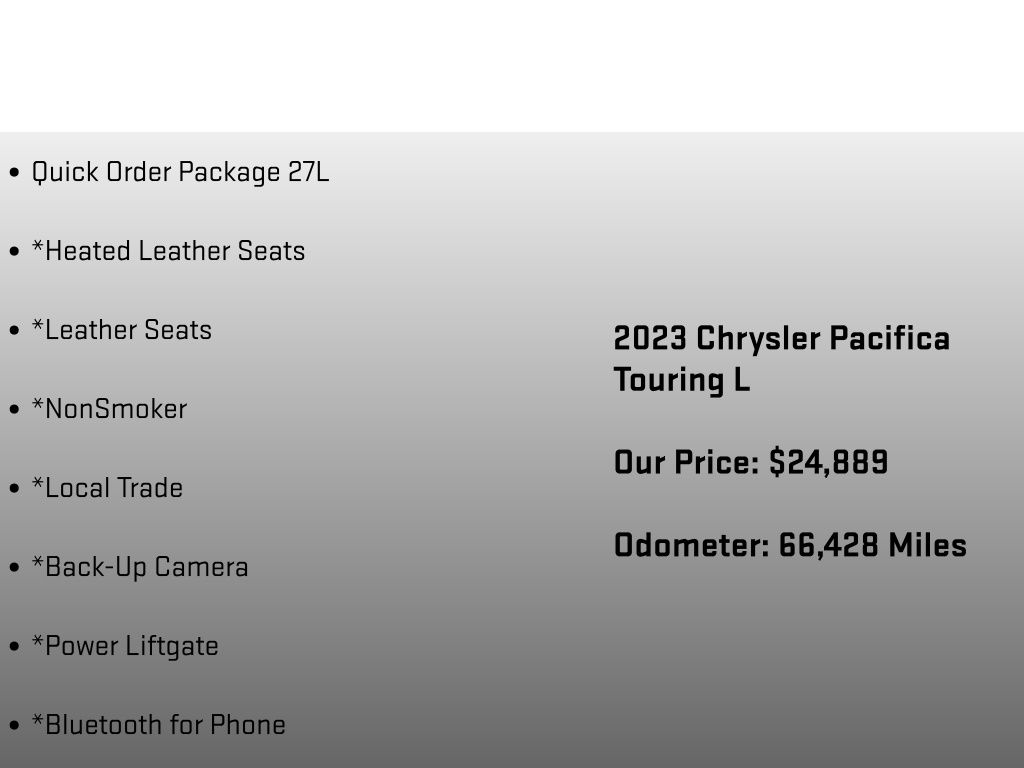 2023 Chrysler Pacifica Touring L White at Klick Lewis Buick Chevrolet