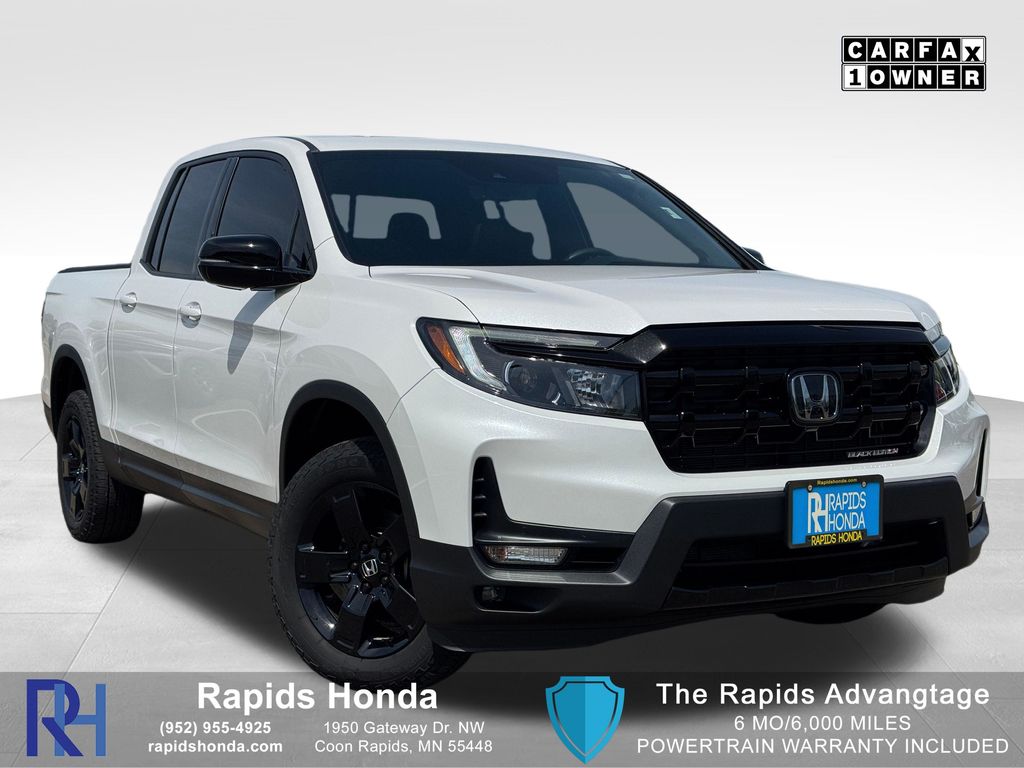 Platinum White Pearl 2025 Honda Ridgeline Black Edition AWD Pickup Truck All-Wheel Drive 9-Speed Automatic