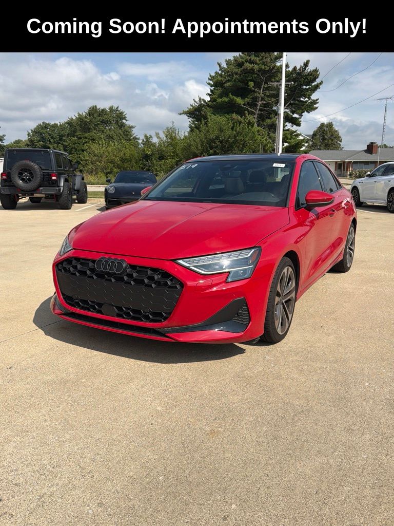 Red 2025 Audi A3 Sedan All-Wheel Drive 7-Speed Automatic