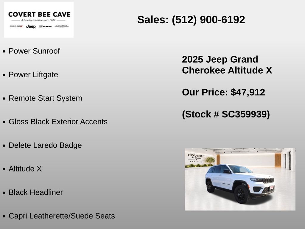 New Car 2025 Jeep Grand Cherokee  For Sale Under $50,000 In Austin, Texas