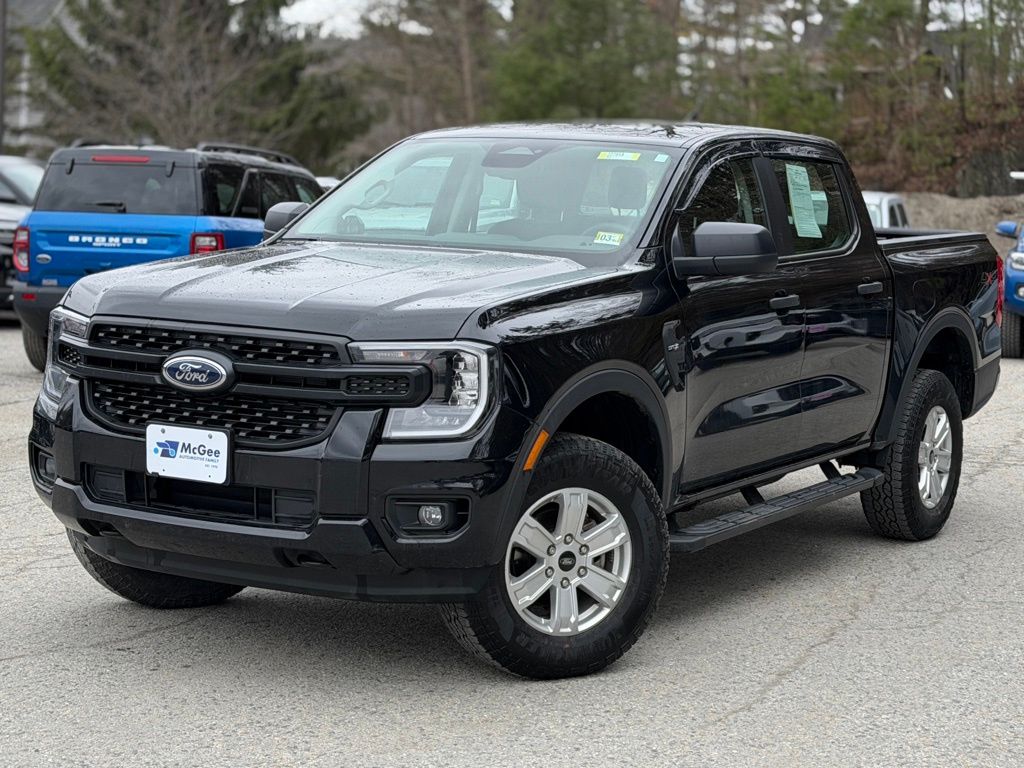 Shadow Black 2024 Ford Ranger XL SuperCrew 4WD Pickup Truck Four-Wheel Drive Automatic