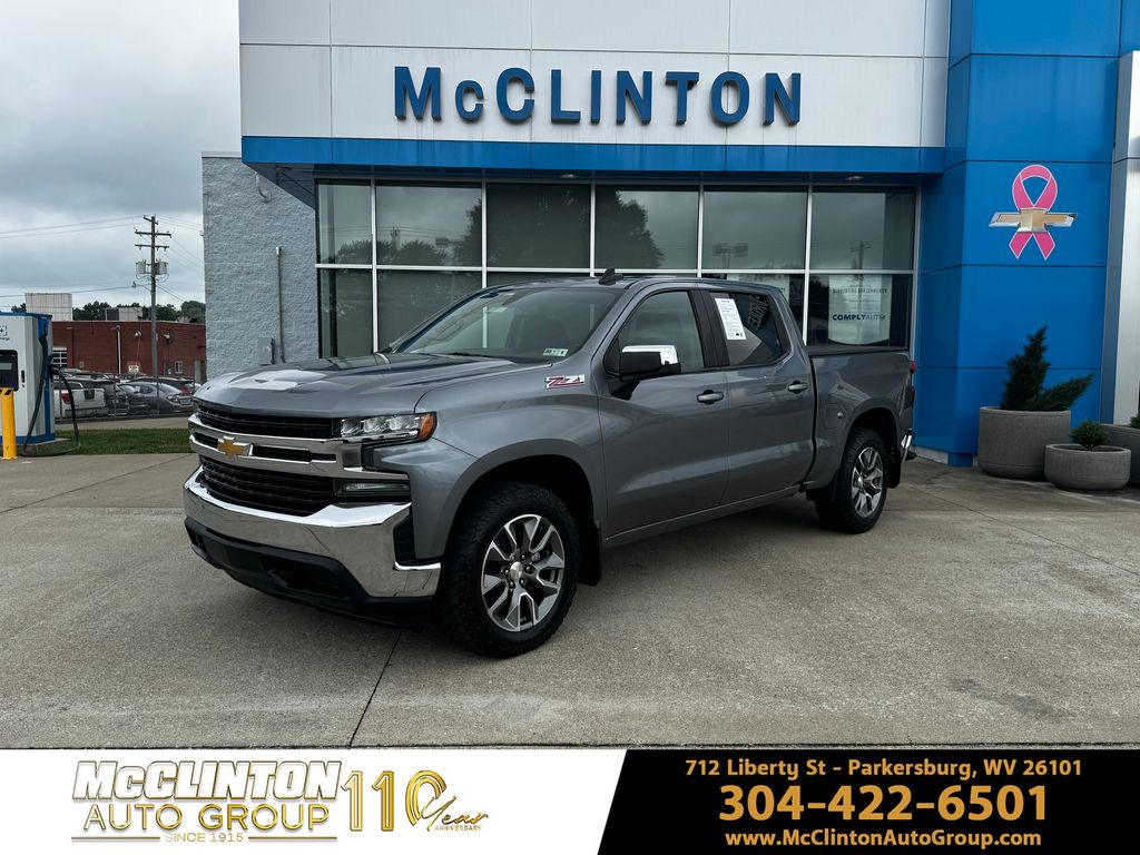 Gray (Satin Steel Metallic) 2020 Chevrolet Silverado 1500 LT Crew Cab 4WD Pickup Truck Four-Wheel Drive 8-Speed Automatic