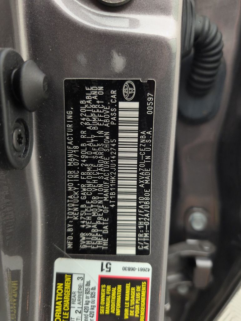 Certified Used 2018 Gray Toyota LE image 38