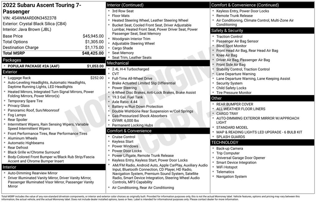 2022 Subaru Ascent Touring's photo