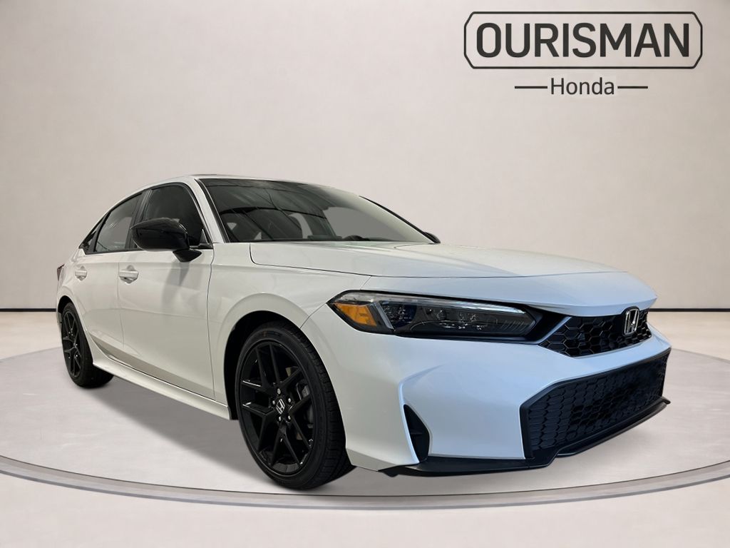 Platinum White 2026 Honda Civic Sedan Front-Wheel Drive Continuously Variable Transmission