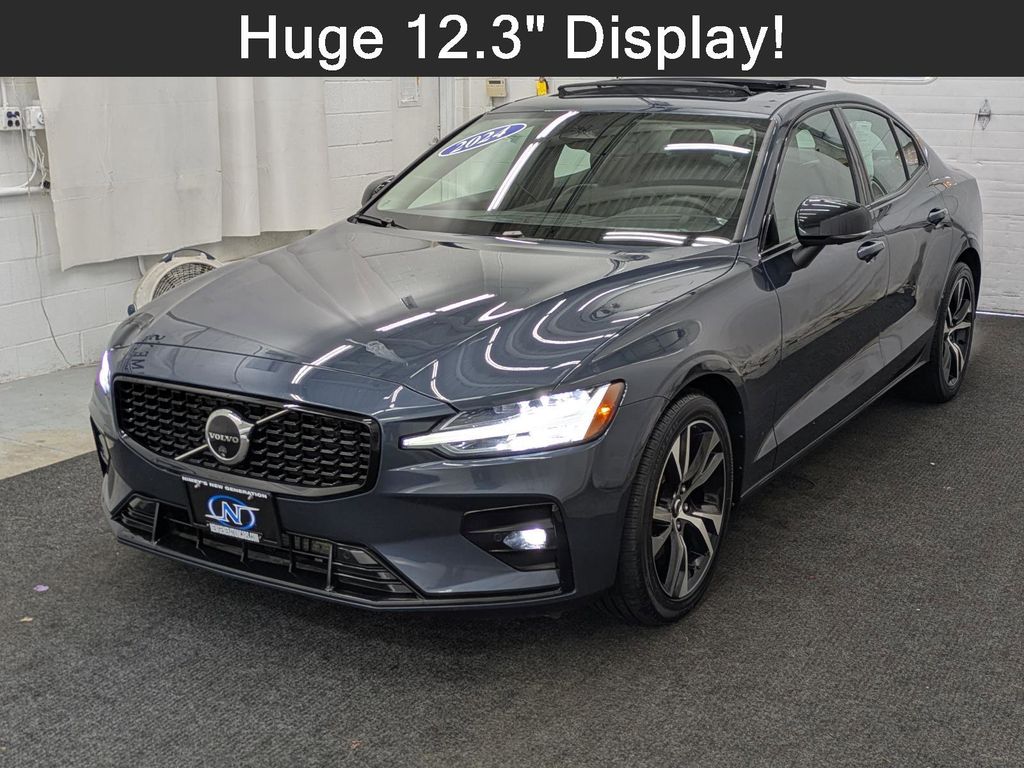 Denim Blue Metallic 2024 Volvo S60 B5 Plus Dark Theme AWD Sedan All-Wheel Drive Automatic