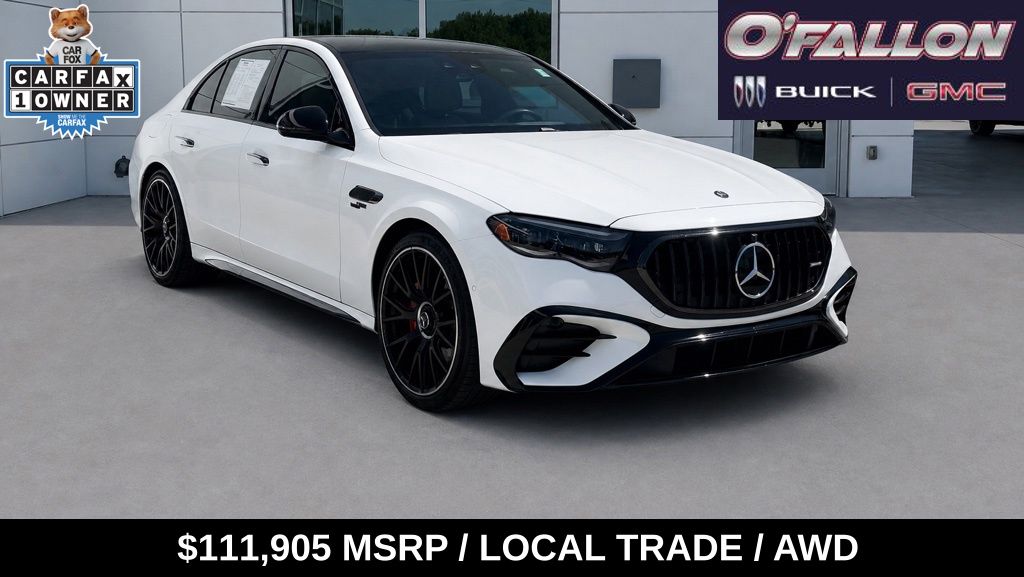 MANUFAKTUR Moonlight White Metallic 2025 Mercedes-Benz E-Class AMG E 53 Hybrid 4MATIC+ Sedan All-Wheel Drive 9-Speed Automatic