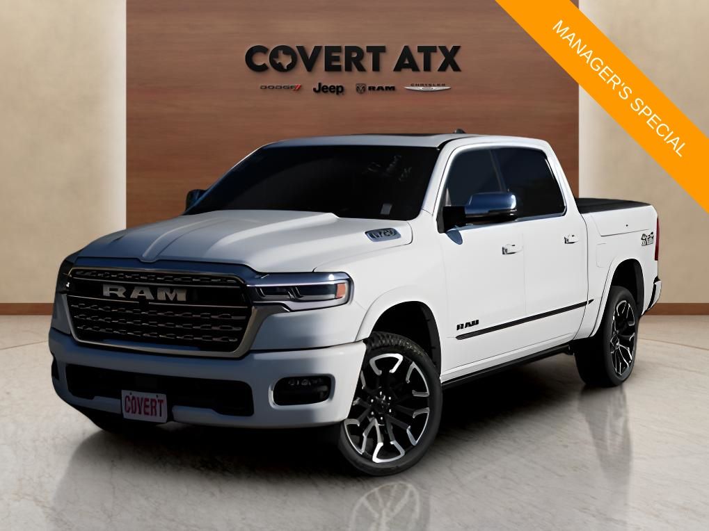 Bright White Clearcoat 2026 RAM 1500 Limited Crew Cab 4WD Pickup Truck Four-Wheel Drive 8-Speed Automatic