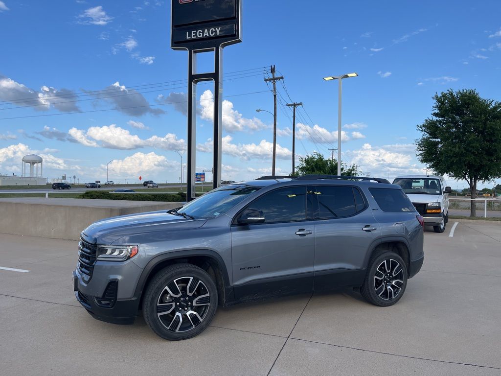 Gray (Satin Steel Metallic) 2021 GMC Acadia SLT FWD SUV / Crossover Front-Wheel Drive 9-Speed Automatic