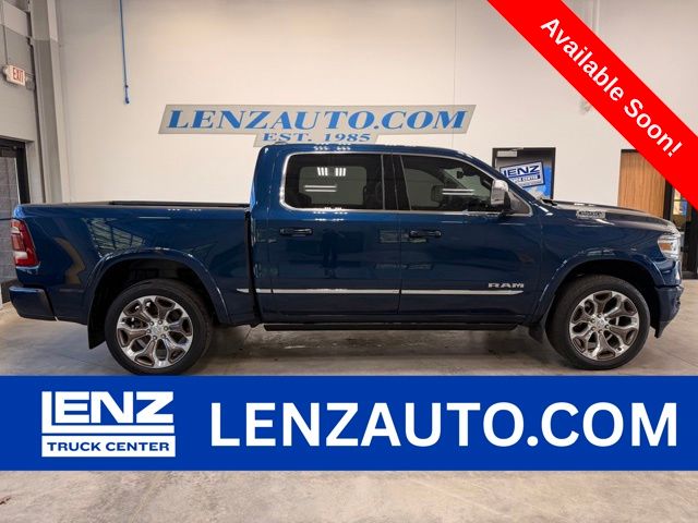 Patriot Blue Pearlcoat 2024 RAM 1500 Limited Crew Cab 4WD Pickup Truck Four-Wheel Drive 8-Speed Automatic