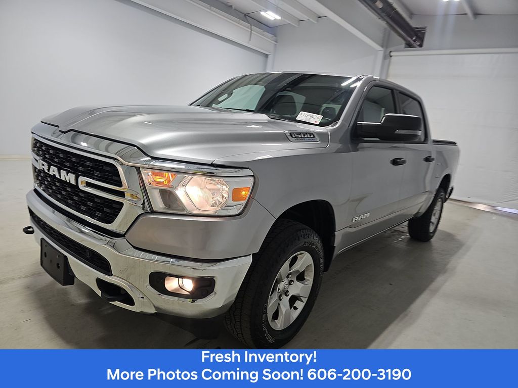 Billet Silver Metallic Clearcoat 2023 RAM 1500 Big Horn Crew Cab 4WD Pickup Truck Four-Wheel Drive 8-Speed Automatic