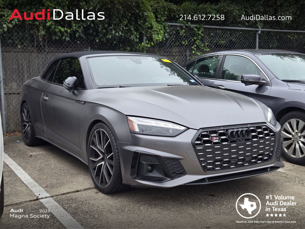Daytona Gray Pearl Effect/Black Roof 2023 Audi S5 3.0T quattro Prestige Cabriolet AWD Convertible All-Wheel Drive 8-Speed Automatic