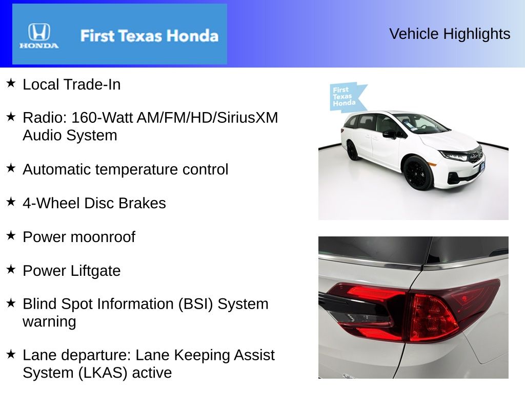 Used Car 2025 Honda Odyssey  Sport-l For Sale Under $40,000 In Austin, Texas