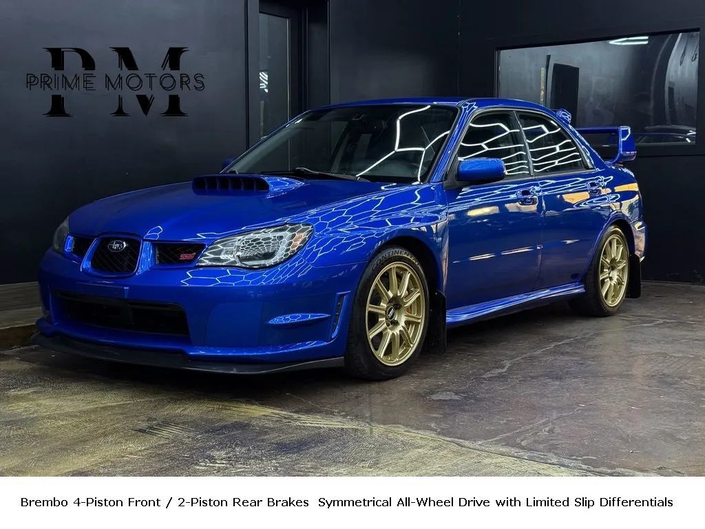 Blue 2006 Subaru Impreza WRX STI Turbo AWD Sedan All-Wheel Drive 6-Speed Manual