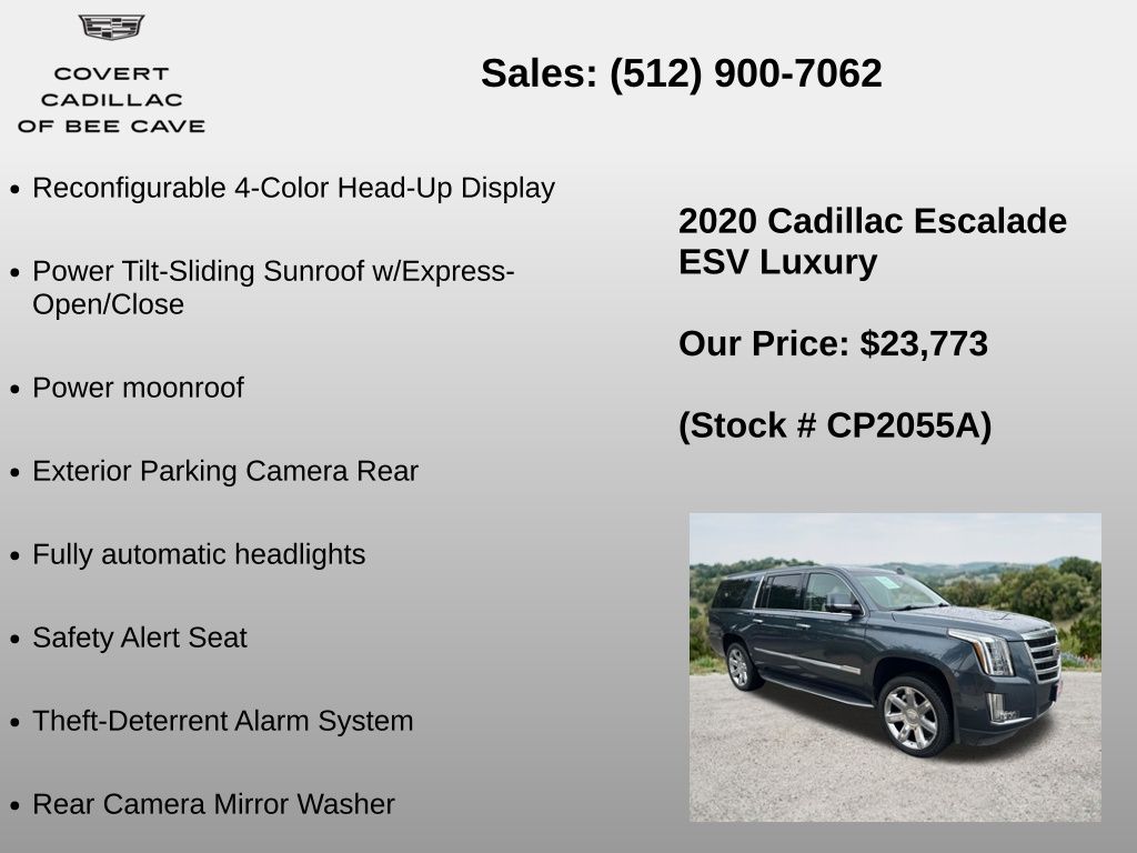 Used Car 2020 Cadillac Escalade Esv  Luxury For Sale Under $25,000 In Austin, Texas