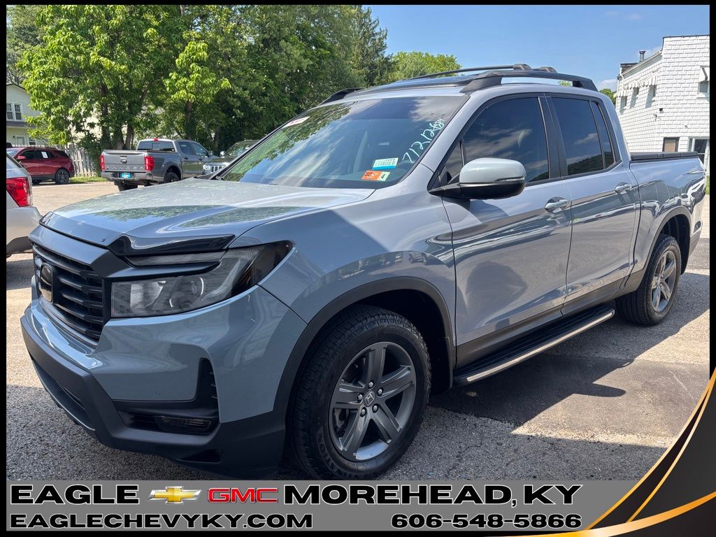 Blue 2023 Honda Ridgeline Pickup Truck All-Wheel Drive 9-Speed Automatic