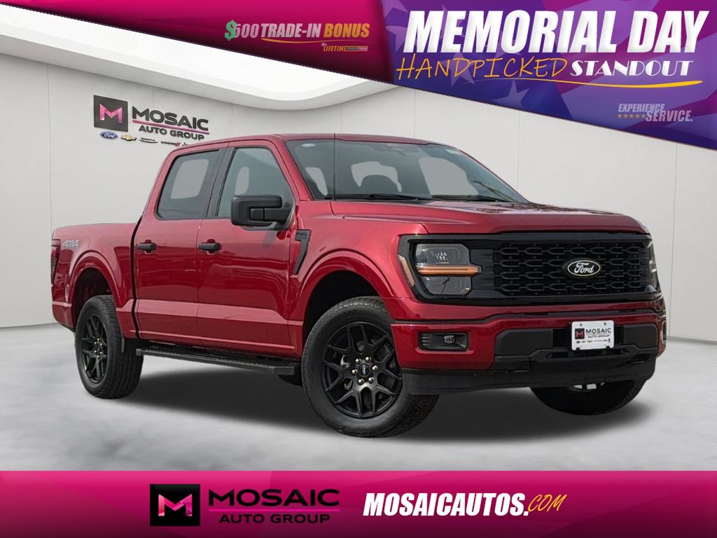 Red Metallic 2025 Ford F-150 STX SuperCrew 4WD Pickup Truck Four-Wheel Drive Automatic