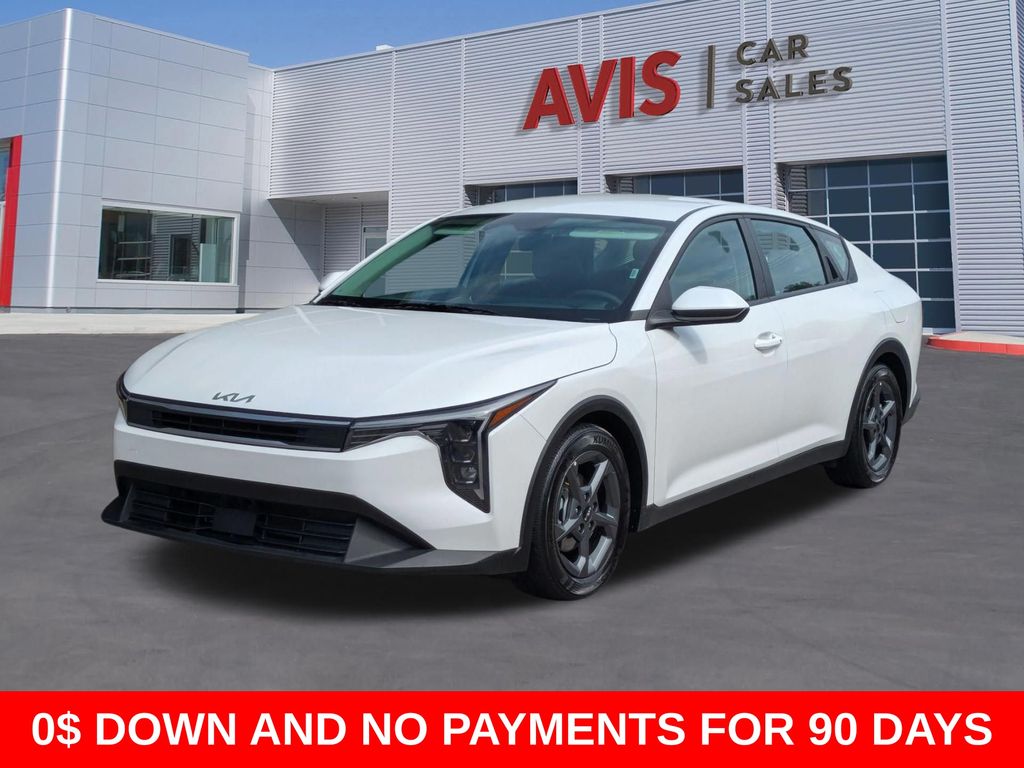 Snow White Pearl 2025 Kia K4 LXS FWD Sedan Front-Wheel Drive Continuously Variable Transmission