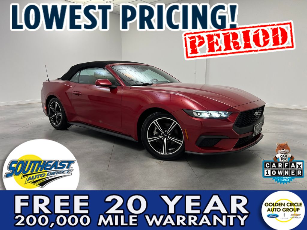 Red Metallic 2024 Ford Mustang Convertible Rear-Wheel Drive Automatic