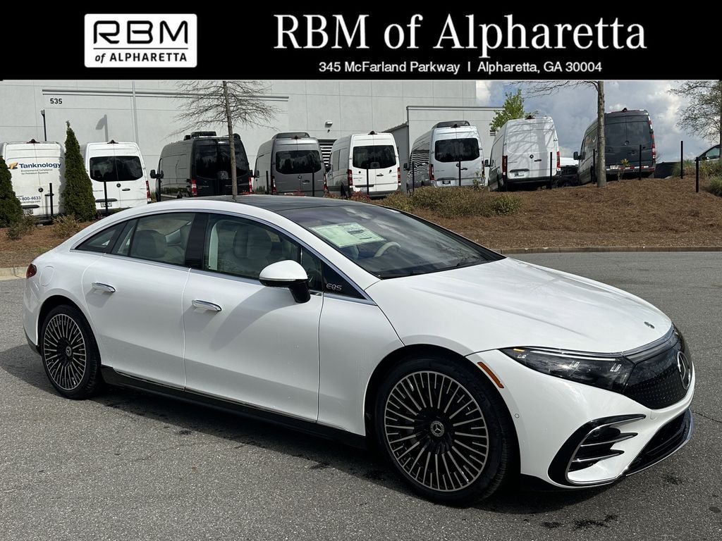 MANUFAKTUR Moonlight White Metallic 2026 Mercedes-Benz EQS 450 4MATIC Sedan All-Wheel Drive 1-Speed Automatic