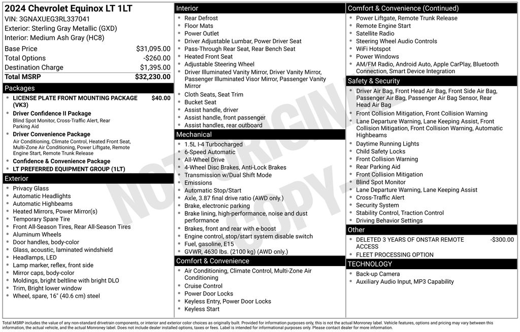 2024 Chevrolet Equinox LT Gray at Matthews Motors of Wilmington