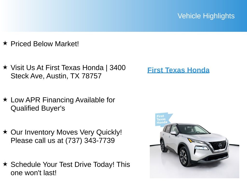 Used Car 2023 Nissan Rogue  Sv For Sale Under $20,000 In Austin, Texas