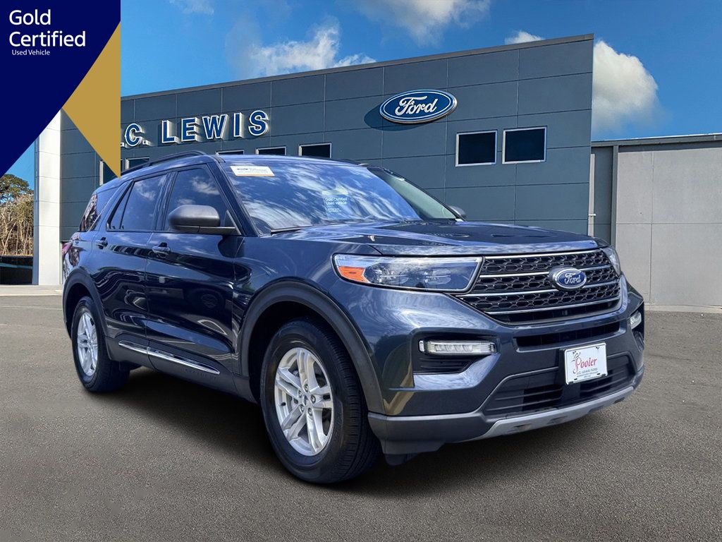 Stone Blue Metallic 2023 Ford Explorer SUV / Crossover Rear-Wheel Drive Automatic