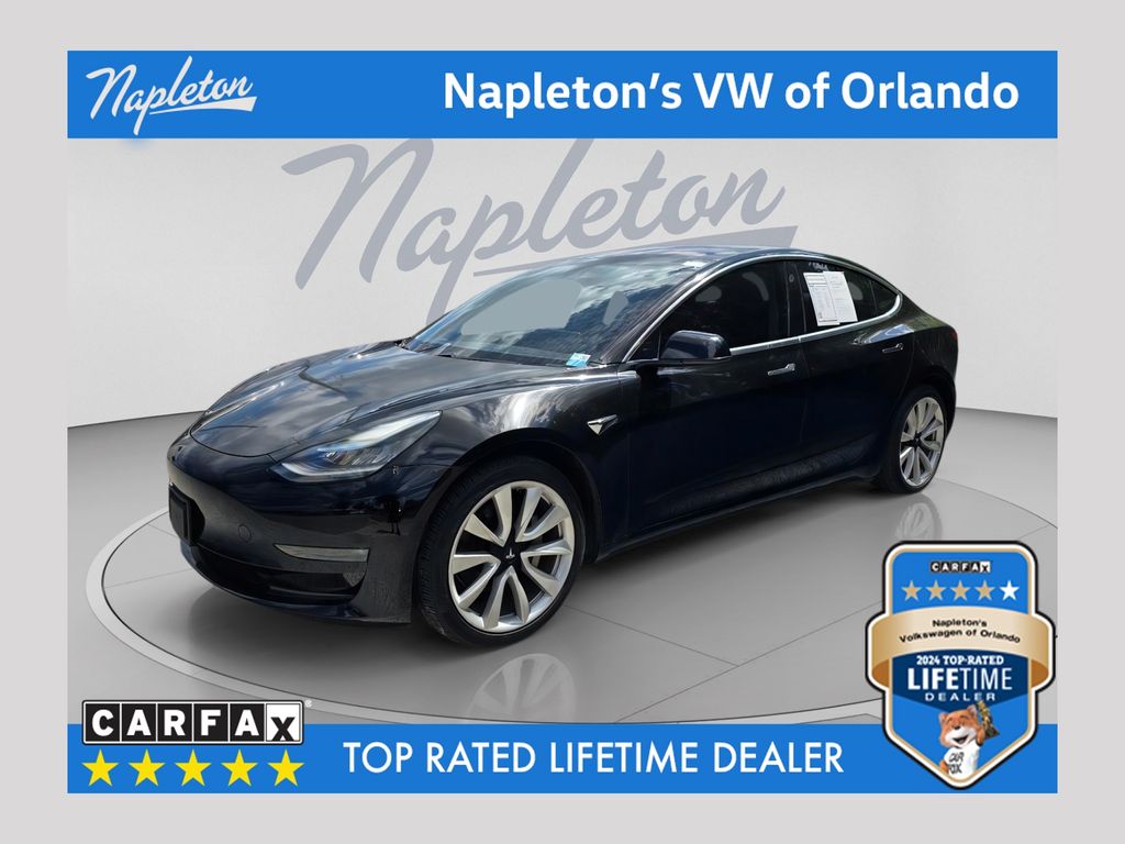 Black 2019 Tesla Model 3 Mid Range RWD Sedan Rear-Wheel Drive 1-Speed Automatic