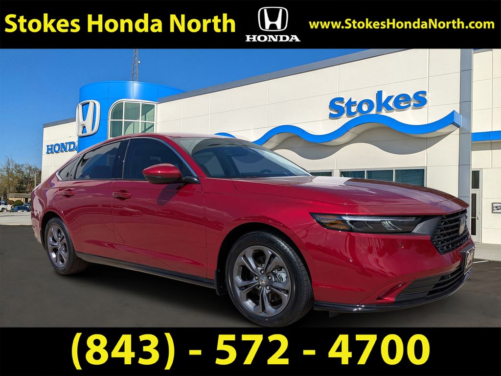 2025 Honda Accord Hybrid EX-L Red at Stokes Honda North