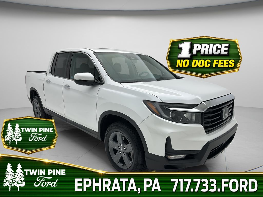 Platinum White Pearl 2023 Honda Ridgeline Pickup Truck All-Wheel Drive 9-Speed Automatic