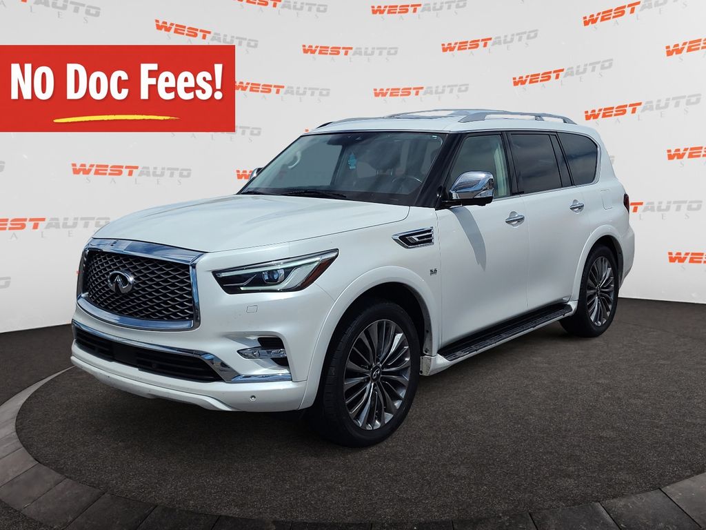 Moonstone White 2018 INFINITI QX80 SUV / Crossover All-Wheel Drive 7-Speed Automatic