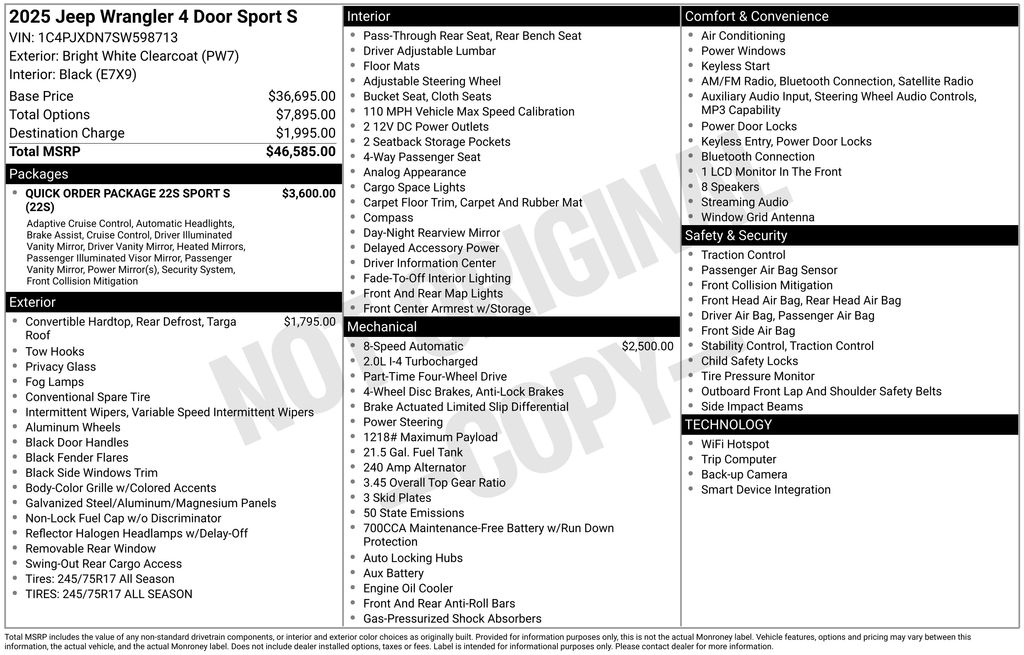 Used 2025 White Jeep Sport S image 30