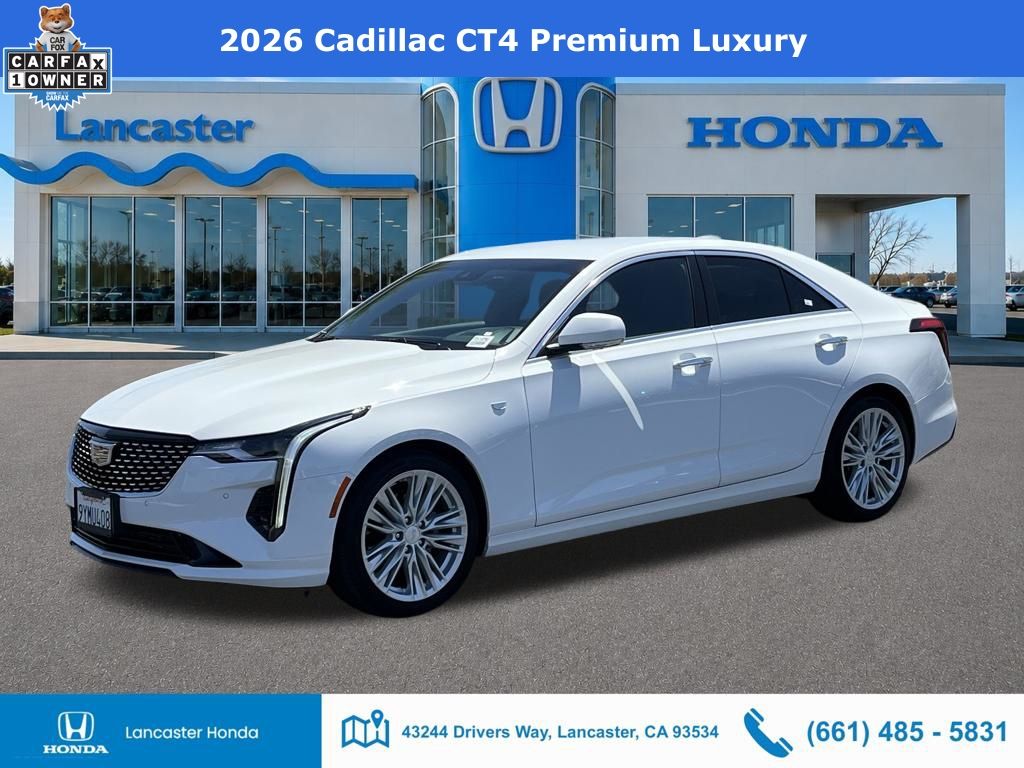 Summit White 2026 Cadillac CT4 Sedan Rear-Wheel Drive 8-Speed Automatic