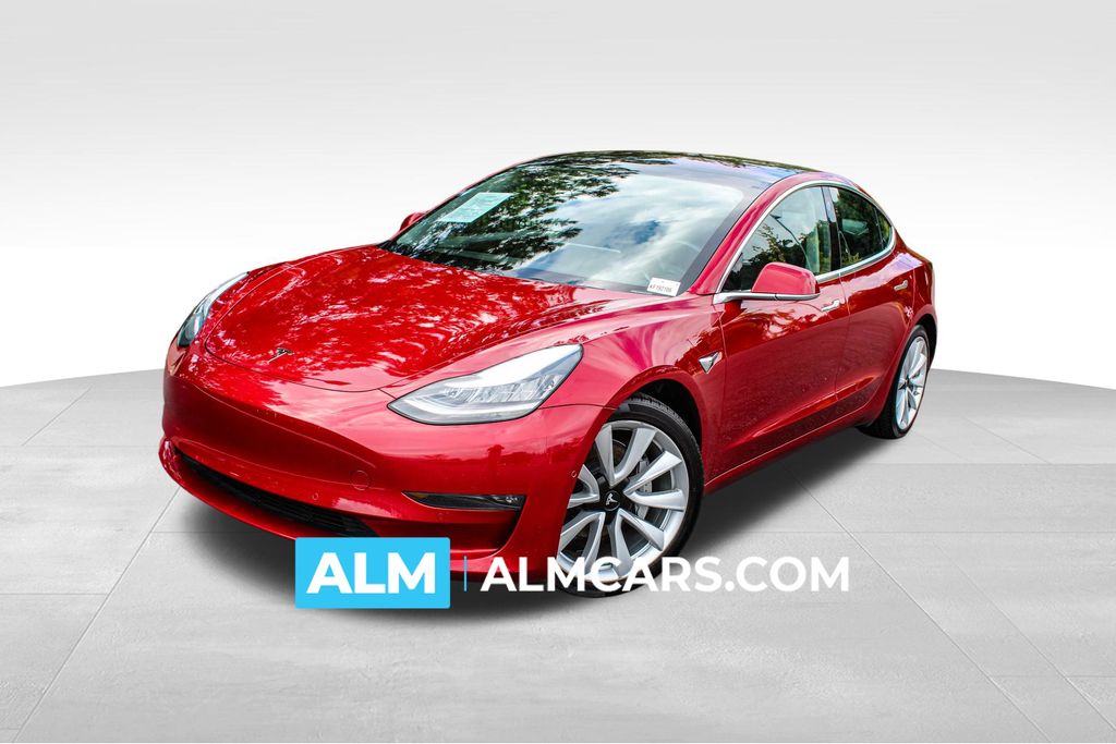 Red Metallic 2019 Tesla Model 3 Sedan All-Wheel Drive 1-Speed Automatic