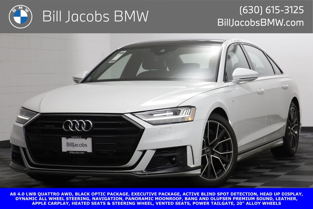 Glacier White Metallic 2021 Audi A8 Sedan All-Wheel Drive Automatic