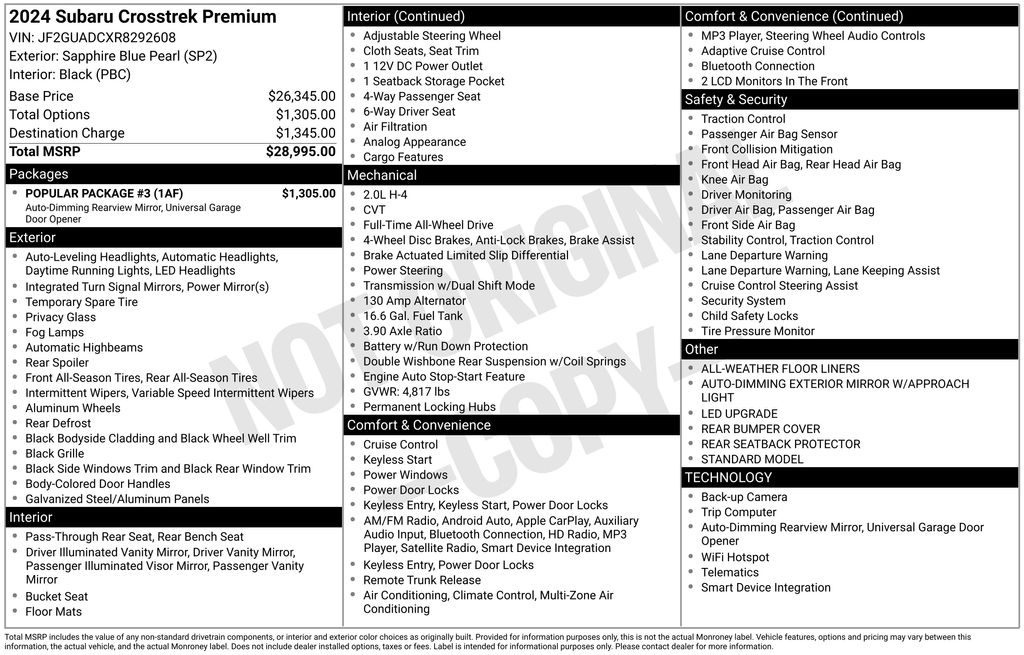 2024 Subaru Crosstrek Premium