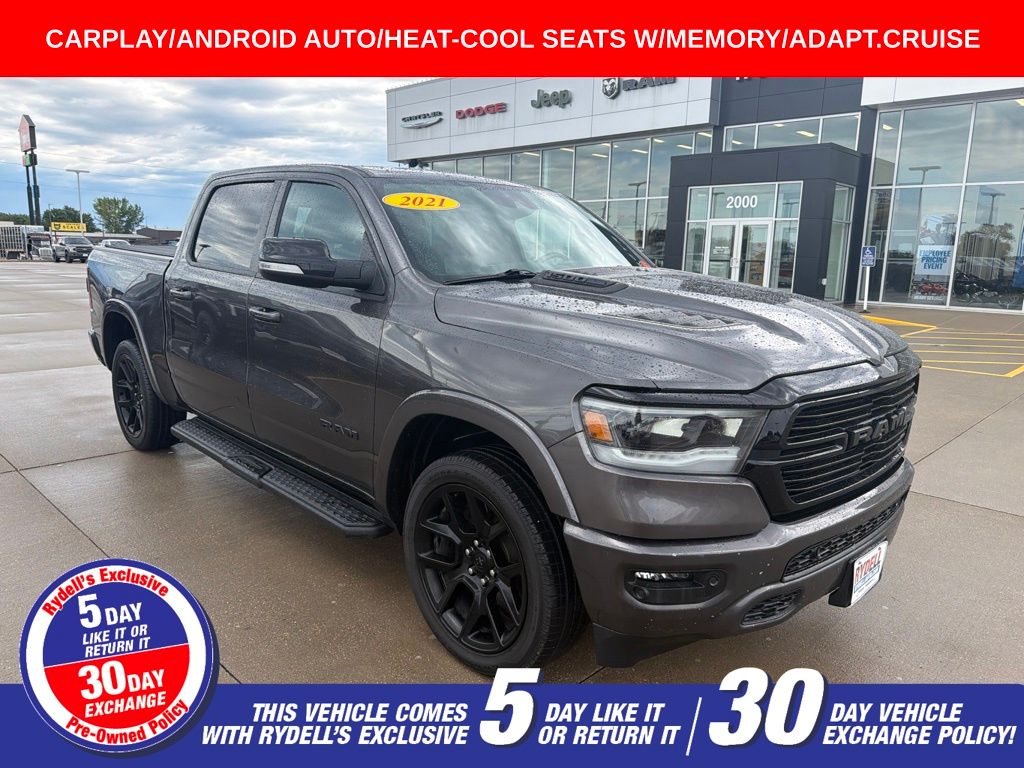 Gray (Granite Crystal Metallic Clearcoat) 2021 RAM 1500 Pickup Truck Four-Wheel Drive 8-Speed Automatic