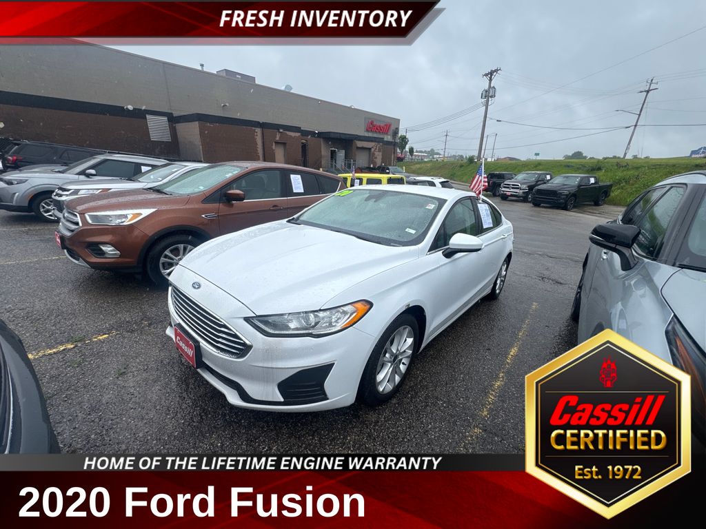 Oxford White 2020 Ford Fusion Hybrid SE FWD Sedan Front-Wheel Drive Continuously Variable Transmission