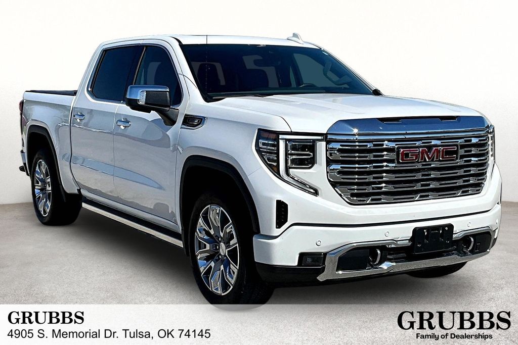 White Frost Tricoat 2024 GMC Sierra 1500 Denali Crew Cab 4WD Pickup Truck Four-Wheel Drive Automatic