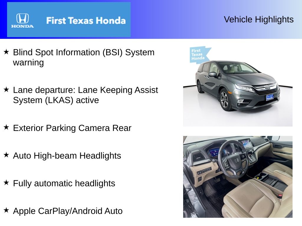 Used Car 2019 Honda Odyssey  Touring For Sale Under $30,000 In Austin, Texas