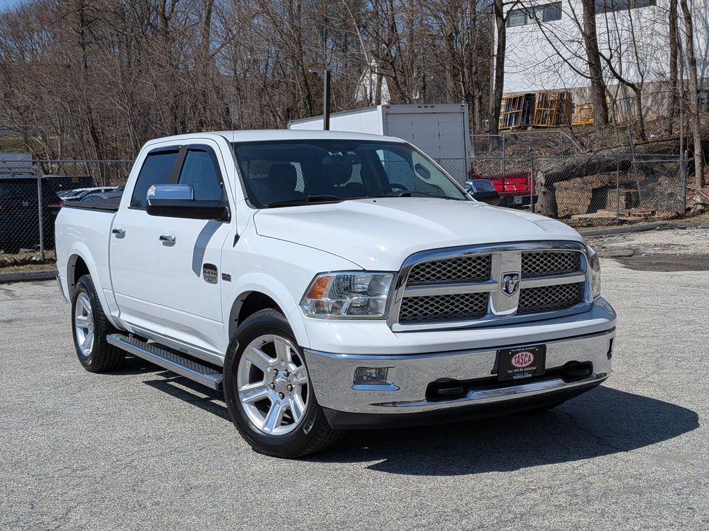 Bright White Clearcoat 2012 RAM 1500 Laramie Longhorn Crew Cab 4WD Pickup Truck Four-Wheel Drive 6-Speed Automatic