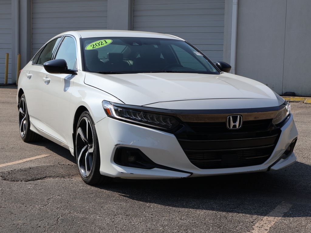 Platinum White Pearl 2021 Honda Accord Sedan Front-Wheel Drive Continuously Variable Transmission